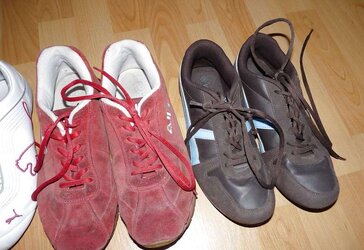 Wifes well worn sneaker runners boots stockings