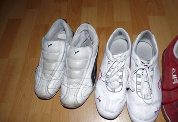Wifes well worn sneaker runners boots stockings