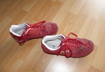 Wifes well worn sneaker runners boots stockings