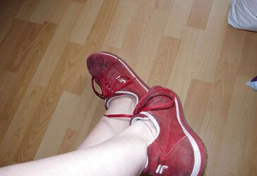 Wifes well worn sneaker runners boots stockings