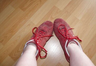 Wifes well worn sneaker runners boots stockings