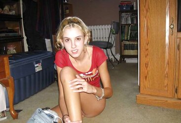 Youthful female pulls her raw crevices