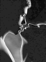 Never take life earnestly ..dark-hued and white art by honeybee
