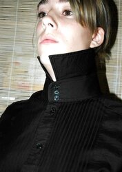 Totally buttoned half-top dog collar up my dearest fetish