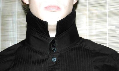 Totally buttoned half-top dog collar up my dearest fetish