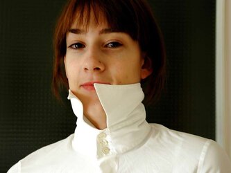 Totally buttoned half-top dog collar up my dearest fetish