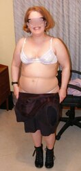 Trampy secretary in torn pantyhose