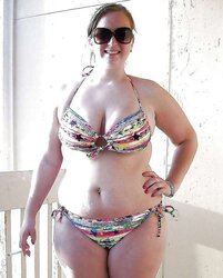 Bikini swimsuit hooter-sling plumper mature clad teenager ample orbs