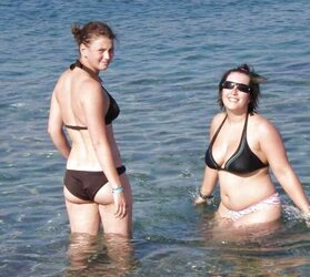 Bikini swimsuit hooter-sling plumper mature clad teenager ample orbs