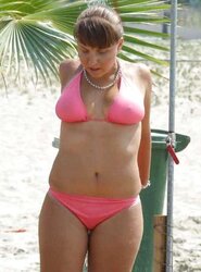 Bikini swimsuit hooter-sling plumper mature clad teenager ample orbs