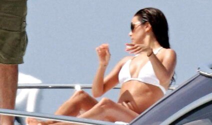 Eva Longoria in a Little White Bathing Suit