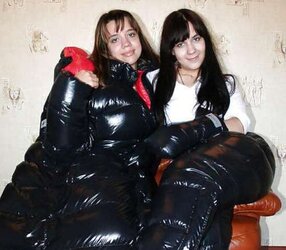 Fetish glistening covers and jackets
