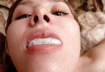 Russian 20 years old Masha very first time guzzle on camera.