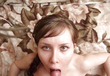Russian 20 years old Masha very first time guzzle on camera.