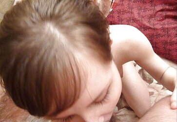 Russian 20 years old Masha very first time guzzle on camera.