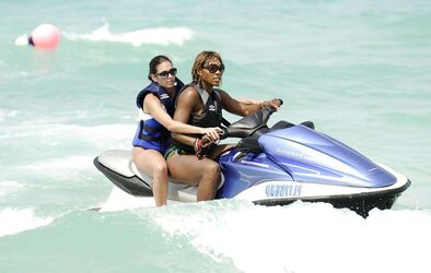 Serena Williams bathing suit candids with mates in Miami