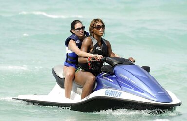Serena Williams bathing suit candids with mates in Miami