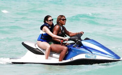 Serena Williams bathing suit candids with mates in Miami