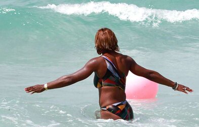 Serena Williams bathing suit candids with mates in Miami