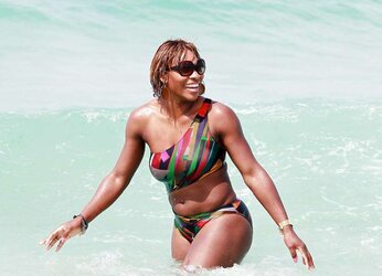 Serena Williams bathing suit candids with mates in Miami