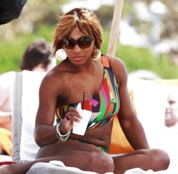Serena Williams bathing suit candids with mates in Miami