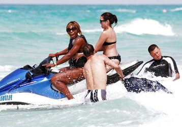 Serena Williams bathing suit candids with mates in Miami