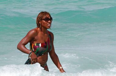 Serena Williams bathing suit candids with mates in Miami