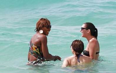 Serena Williams bathing suit candids with mates in Miami