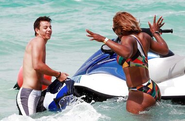 Serena Williams bathing suit candids with mates in Miami