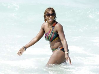Serena Williams bathing suit candids with mates in Miami