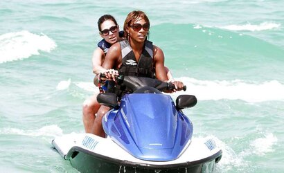 Serena Williams bathing suit candids with mates in Miami