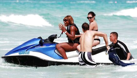 Serena Williams bathing suit candids with mates in Miami