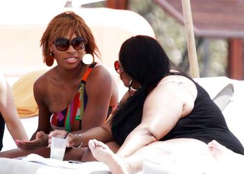 Serena Williams bathing suit candids with mates in Miami