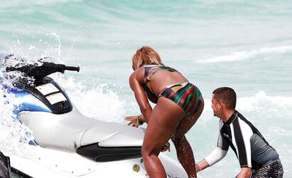 Serena Williams bathing suit candids with mates in Miami