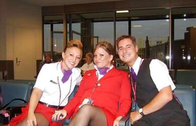 Gorgeous stewardesses, air hostess