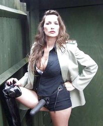 Female Dom strapon posing