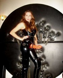 Female Dom strapon posing