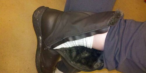 Handsome trampy white socks