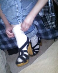Handsome trampy white socks