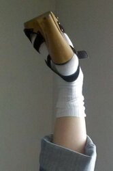 Handsome trampy white socks