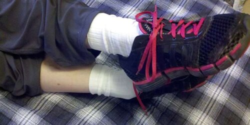 Handsome trampy white socks