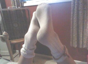 Handsome trampy white socks