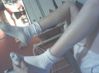Handsome trampy white socks
