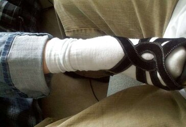 Handsome trampy white socks