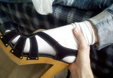 Handsome trampy white socks