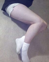 Handsome trampy white socks