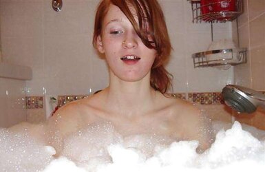 Adorable teenager redhead inexperienced