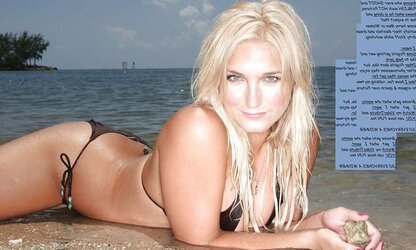 Celeb Brooke Hogan demonstrates enormous Titties at beach