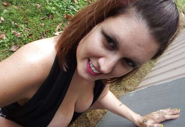 Massive Breast Stunner Outdoors