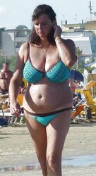 Scorching swimsuit granny plumper
